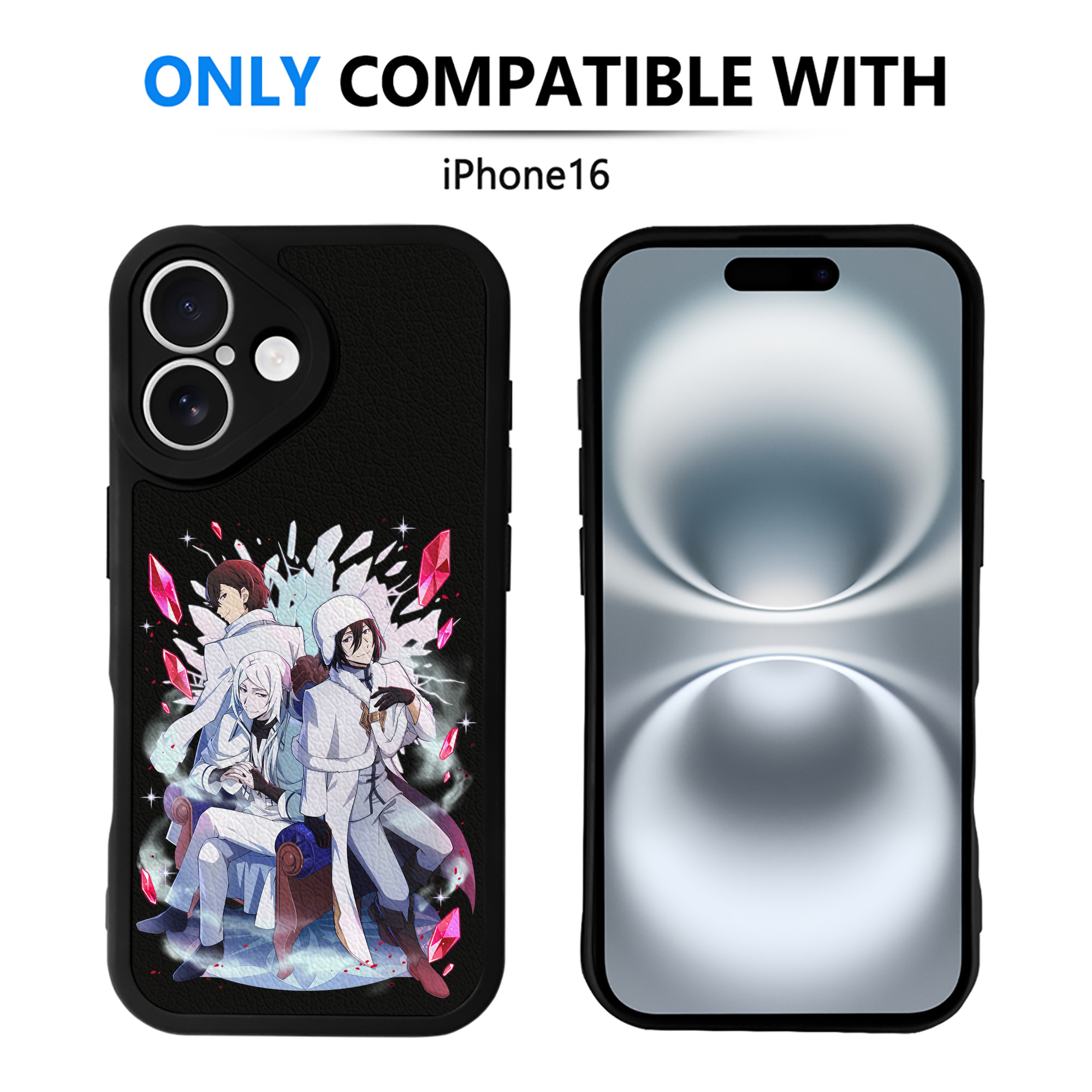 （画像用） 文豪ストレイドッグス Bungo Stray Dogs 【iPhone 16シリーズ対応】シリコンスマホケース（レザー調） 材質：シリコン